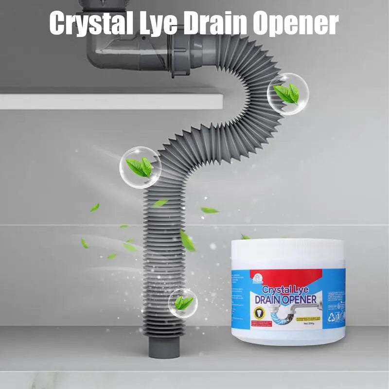 200g Powerful Crystal Lye Drain Cleaner – Instantly Unclogs Pipes & Dissolves Tough Blockages