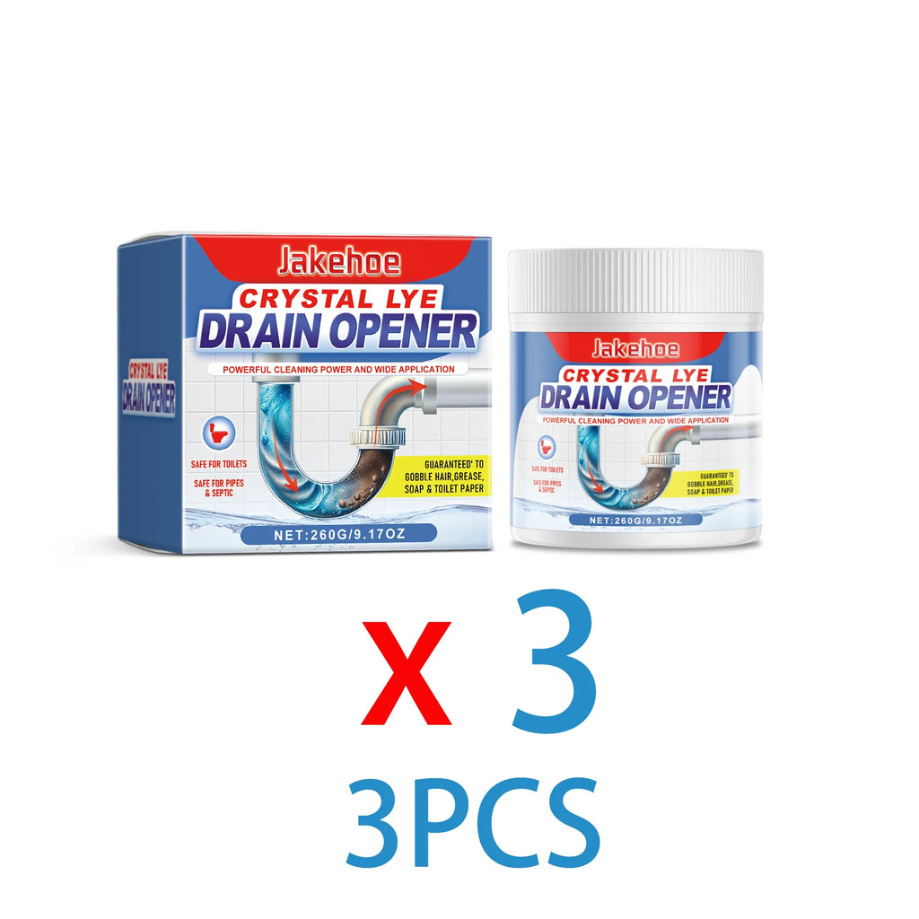 Jakehoe Drain Unblocker Powder – Fast-Acting Pipe Cleaner for Kitchen & Bathroom Sinks, Removes Grease, Hair, Clogs & Limescale (260g).