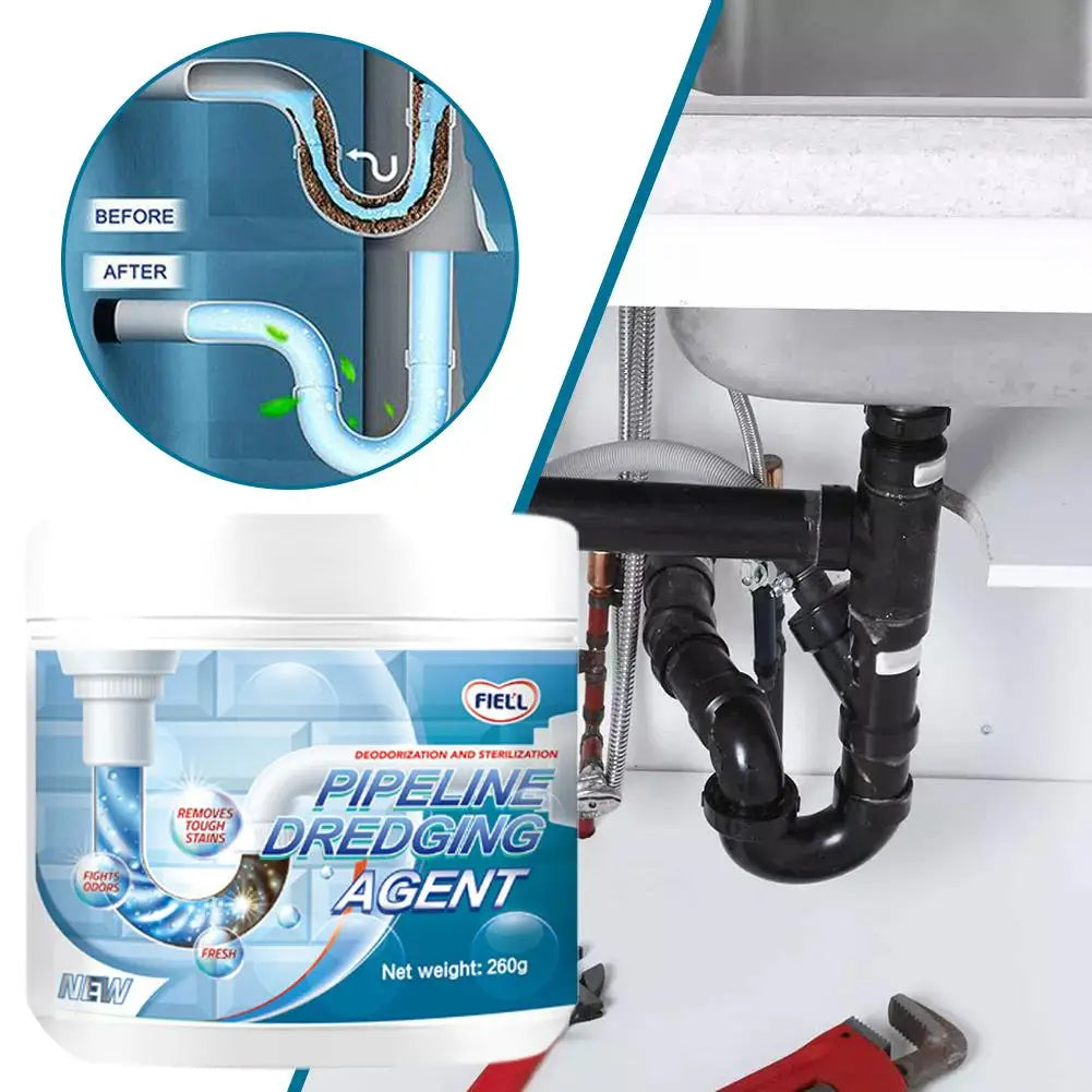 260g Powerful Pipe Dredging Agent – Kitchen & Toilet Drain Cleaner for Fast Unclogging