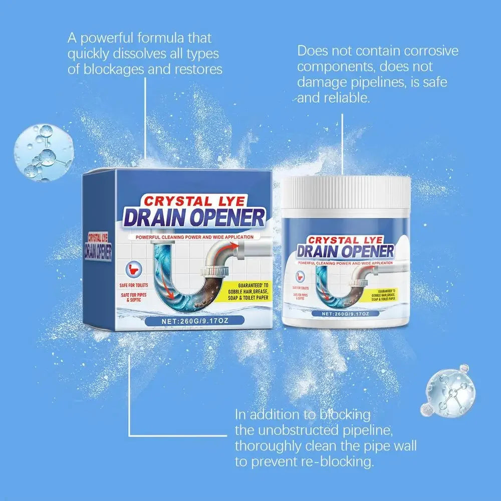260g Powerful Drain Clog Remover – Kitchen & Bathroom Pipe Dredging Powder.