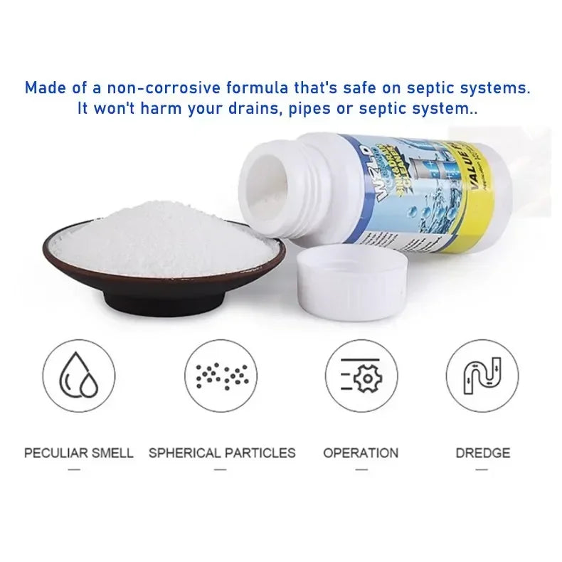 Powerful Sink Drain Cleaner Chemical – Clears Kitchen, Toilet & Pipe Clogs Fast.