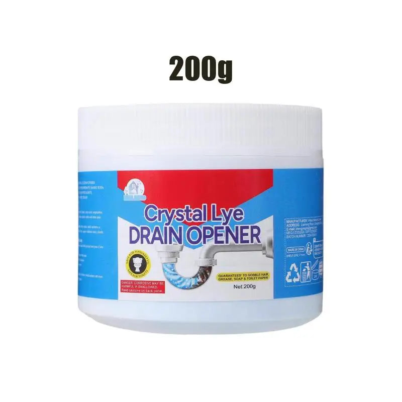 200g Powerful Crystal Lye Drain Cleaner – Instantly Unclogs Pipes & Dissolves Tough Blockages