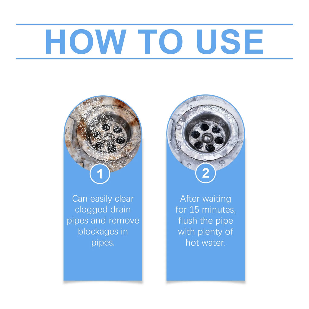 Jakehoe Drain Unblocker – Fast-Acting Powder Clears Grease, Hair & Limescale Fast.