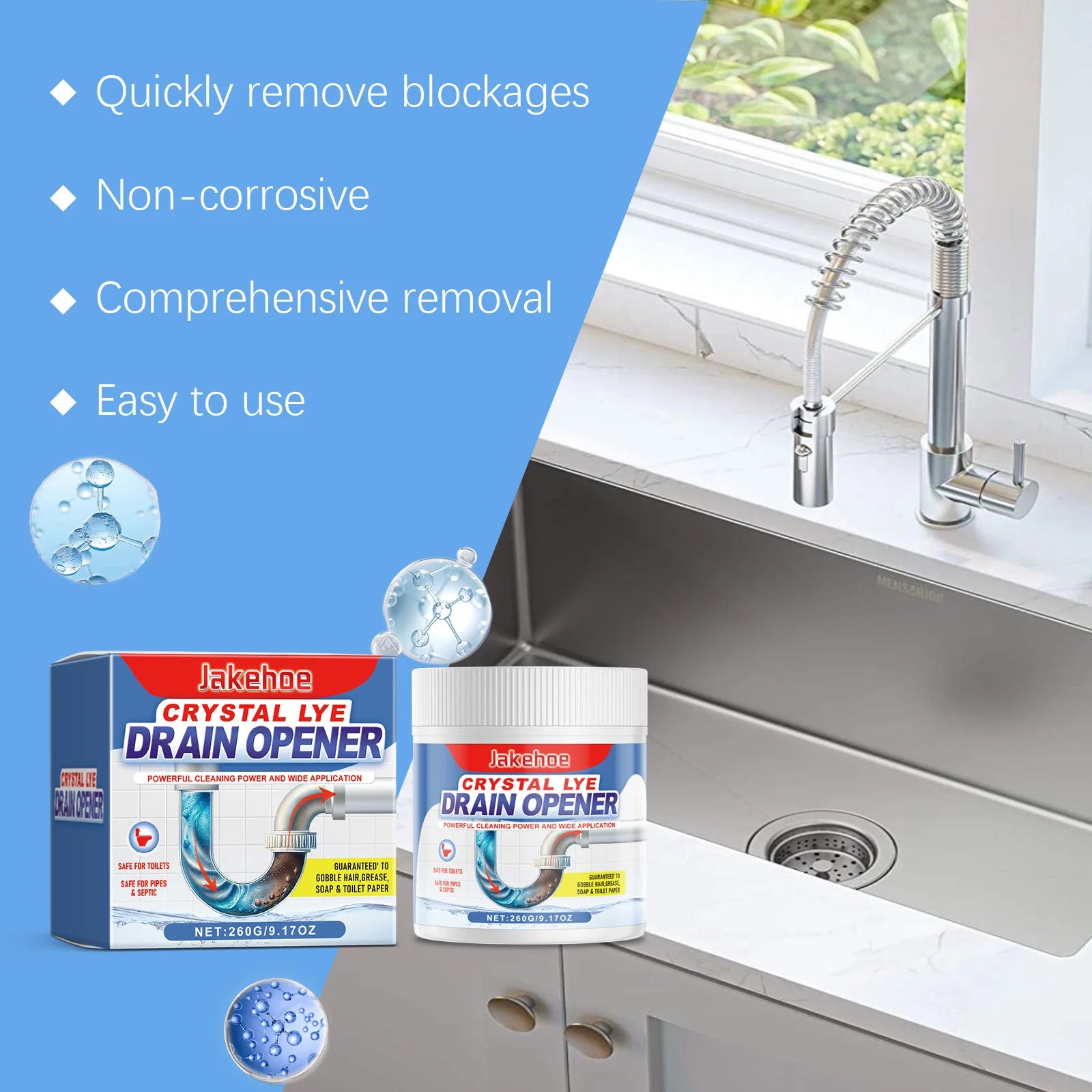 Heavy-Duty Pipe Dredging Cleaner – Instantly Unblocks Drains & Toilets.